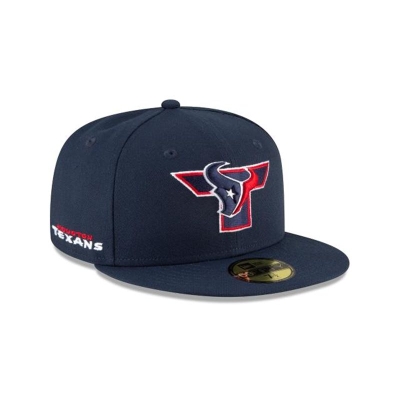 Blue Houston Texans Hat - New Era NFL Logo Mix 59FIFTY Fitted Caps USA3172945